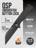 Нож QSP Swordfish Button Lock, 14C28N Black, Micarta Dark Brown