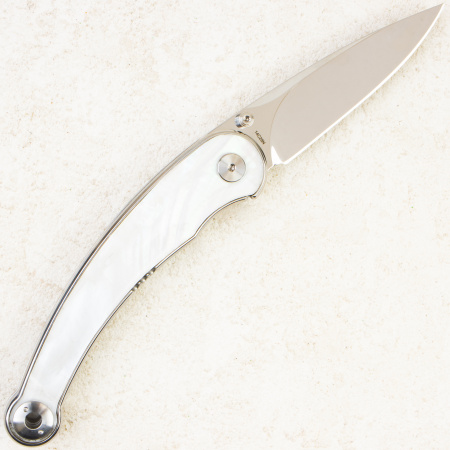 Нож QSP Dolphin, Mirror 14C28N, White Pearl Shell Handle, QS161-C Нож QSP Dolphin, Mirror 14C28N, White Pearl Shell Handle, QS161-C