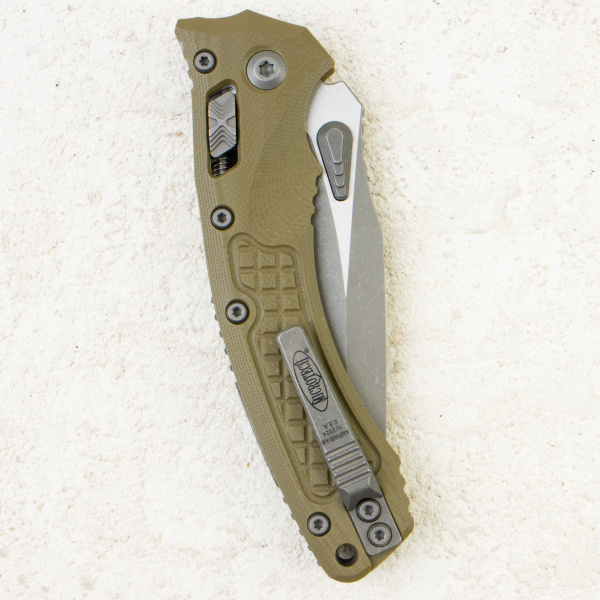 Нож Microtech Amphibian RAM-LOK, Apocalyptic, M390, G10 Frag OD Green, 137RL-10 Нож Microtech Amphibian RAM-LOK, Apocalyptic, M390, G10 Frag OD Green, 137RL-10