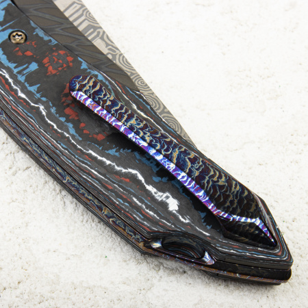 Нож WE Knife Merata, Damasteel, Titanium Tiger Stripe /Nebula Fat Carbon Fiber. LIMITED EDITION Нож WE Knife Merata, Damasteel, Titanium Tiger Stripe /Nebula Fat Carbon Fiber. LIMITED EDITION - купить в интернет-магазине Blademan