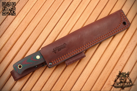 Нож Южный Крест Модель X M, D2, Конвекс, Микарта зелёно-красная, Насечка - купить в интернет-магазине Blademan