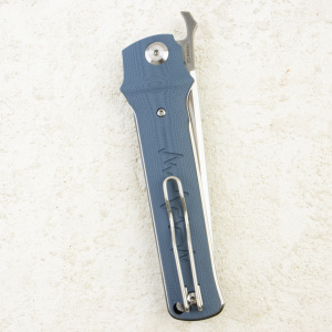Нож Petrified Fish Tena, D2, Satin, G10 Gray/Blue Handle, PFB04GAS