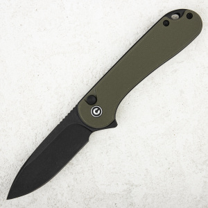 Нож CIVIVI Elementum 2 Button Lock, Nitro-V Black, G10 OD Green, C18062P-3 - складной туристические ножи из стали Нож CIVIVI Elementum 2 Button Lock, Nitro-V Black, G10 OD Green, C18062P-3 - складной туристические ножи из стали