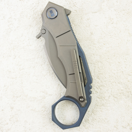 Нож WE Knife Tayra, Stonewashed, M390, Titanium Gray/Blue Handle, WE24069-2 Нож WE Knife Tayra, Stonewashed, M390, Titanium Gray/Blue Handle, WE24069-2