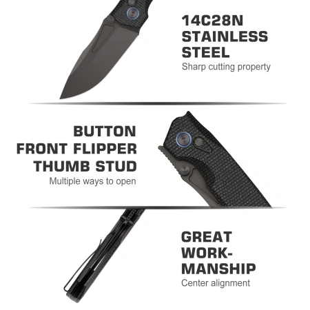 Нож Remette Rhino, 14C28N, Micarta Black Handle, MC25B