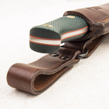 Нож Южный Крест ЯГД L, CPR, Конвекс, Микарта Изумруд, Насечка - купить в интернет-магазине Blademan