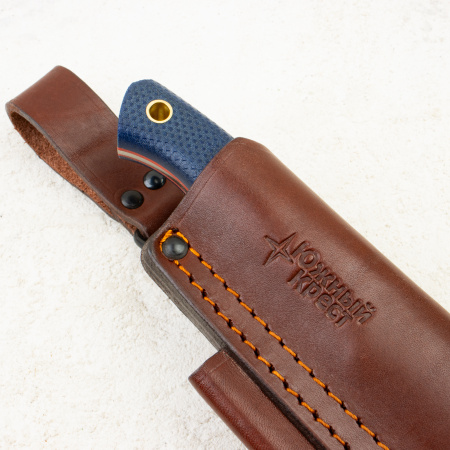 Нож Южный Крест Fang L, VG-10, Micarta Blue, Насечка