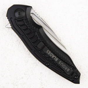 Нож Brous Blades Bionic Flipper, D2 Stonewashed, Aluminium Black, BRB53 Нож Brous Blades Bionic Flipper, D2 Stonewashed, Aluminium Black, BRB53