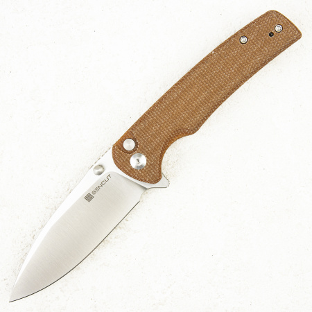 Нож Sencut Sachse Button Lock, 9Cr18MoV, Micarta Brown