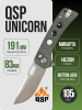 Нож QSP Unicorn, Stonewashed 14C28N, Micarta Dark Brown, QS156-A1 Нож QSP Unicorn, Stonewashed 14C28N, Micarta Dark Brown, QS156-A1