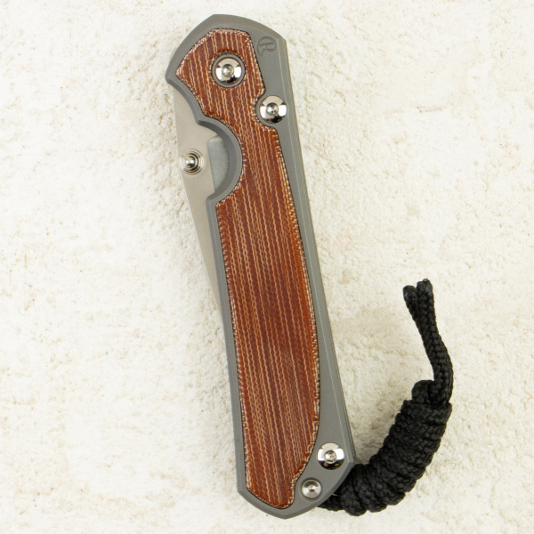 Нож Chris Reeve Small Sebenza 31 Inlay, Glass Blasted CPM MagnaCut, Titanium/Natural Canvas Micarta Handle, S31-1660