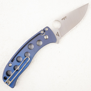 Нож Spyderco PITS, N690CO, Titanium Blue - складной туристические ножи из стали Нож Spyderco PITS, N690CO, Titanium Blue - складной туристические ножи из стали