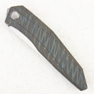 Нож WE Knife Cybernetic, CPM 20CV, Titanium Tiger Stripe Pattern Flamed. LIMITED EDITION - складной туристические ножи из стали Нож WE Knife Cybernetic, CPM 20CV, Titanium Tiger Stripe Pattern Flamed. LIMITED EDITION - складной туристические ножи из стали