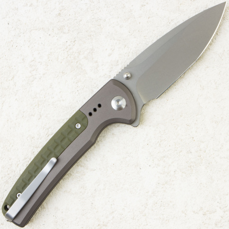 Нож CIVIVI Sentinel Strike II, Stonewashed, Nitro-V, Aluminum Gray/FRN Green Handle, C22025D-2 Нож CIVIVI Sentinel Strike II, Stonewashed, Nitro-V, Aluminum Gray/FRN Green Handle, C22025D-2