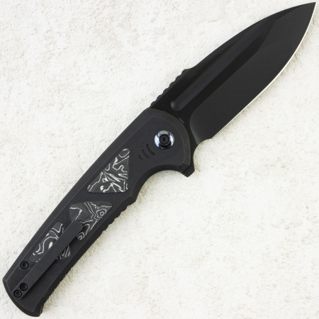 Нож WE Knife Sylox, Black Stonewashed, M390, Titanium/Carbon Black Handle, WE24027-1 Нож WE Knife Sylox, Black Stonewashed, M390, Titanium/Carbon Black Handle, WE24027-1