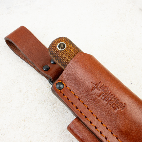 Нож Южный Крест Кефарт L, Elmax, Convex, Micarta Coyote, Насечка