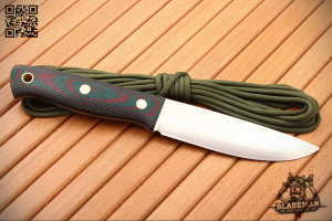Нож Южный Крест Модель X M, D2, Конвекс, Микарта зелёно-красная, Насечка - купить в интернет-магазине Blademan