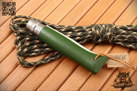 Нож Opinel №8 Trekking, Нержавеющая сталь, Кожаный темляк, Хаки - купить в интернет-магазине Blademan