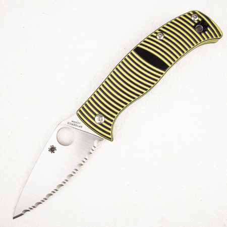Нож Spyderco Caribbean, LC200N Serrated, G10 Black/Yellow