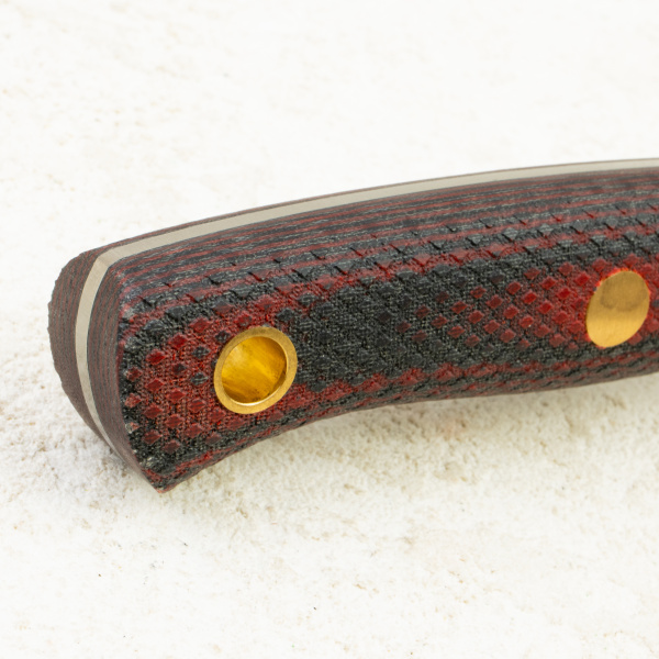 Нож Южный Крест Slender S, Elmax, Micarta Black/Red, Насечка