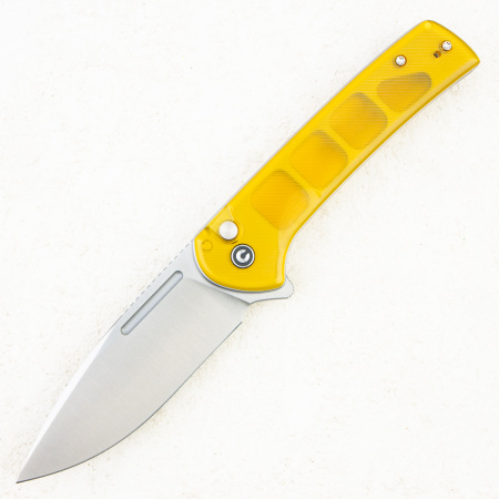 Нож CIVIVI Conspirator Flipper & Button Lock, Nitro-V, Polished Ultem Handle, C21006-5