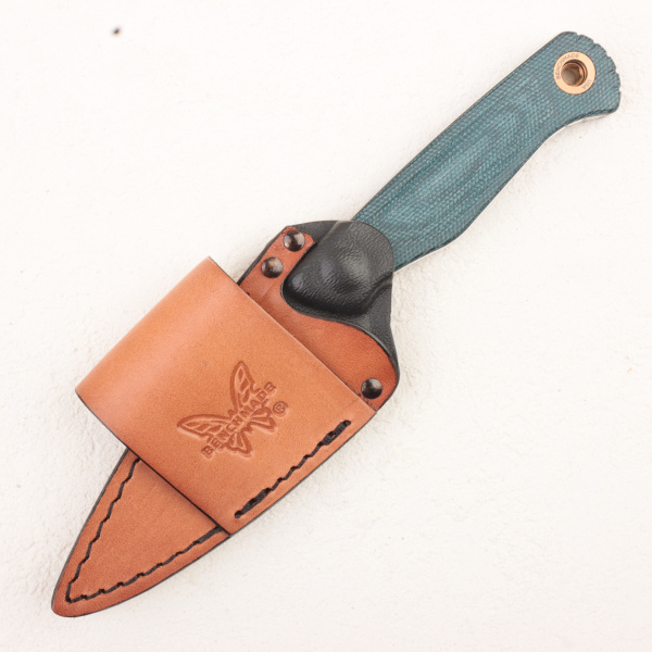 Нож Benchmade Dacian, MagnaCut, Blue Denim Micarta Handle, Brown Leather Sheath, 203-04