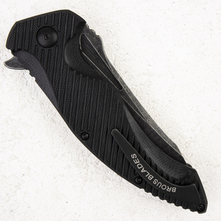 Нож Brous Blades T4 Flipper, D2 Acid Stonewash, G10 Black