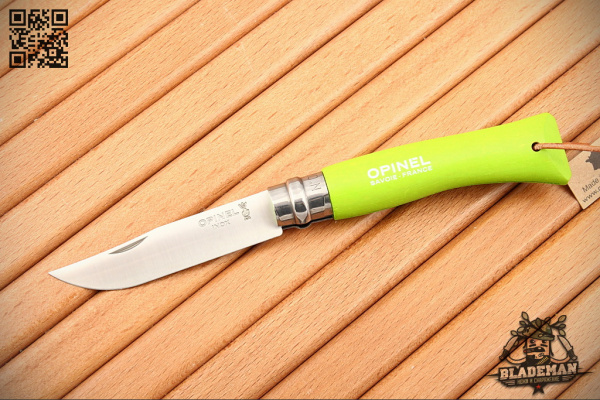 Opinel №7 Trekking, Нержавеющая сталь, Светло-зеленый - складной туристические ножи из стали