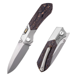 Нож Remette Meteor, M390, Titanium/Carbon Black/Orange Handle, RTPT-D
