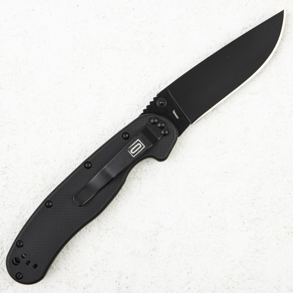 Нож Ontario Rat 1, AUS-8, Black, Black Nylon, 8846BP