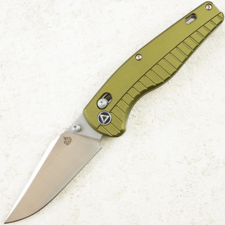 Нож QSP Dolphin, Stonewash-Satin, 14C28N, Aluminum Green Handle, QS165-B1 Нож QSP Dolphin, Stonewash-Satin, 14C28N, Aluminum Green Handle, QS165-B1