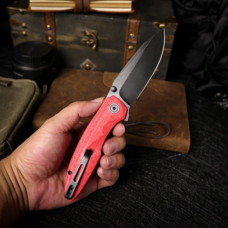 Нож Remette Cool Whale, Blackwashed 14C28N, G10 Orange Handle, RTCL-GN4