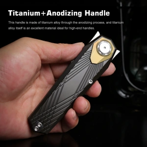 Нож Remette Infinite Power, M390, Titanium Black/Gold Handle, RTIP-A