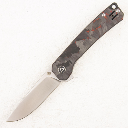 Нож QSP Osprey, 14C28N, G10/Shredded Carbon Red