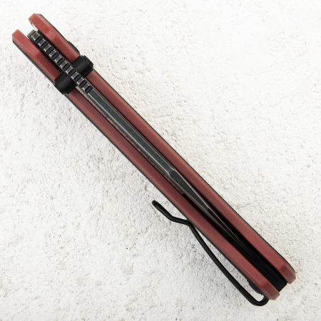 Нож QSP Swordfish Button Lock, 14C28N Black, G10 Black/Red Нож QSP Swordfish Button Lock, 14C28N Black, G10 Black/Red - купить в интернет-магазине Blademan