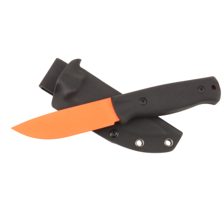 Нож HOT Knife Hoot, Cerakote Orange, D2, G10 Black Handle, Kydex