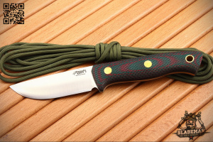 Южный Крест Fang, N690, Конвекс, Микарта зелёно-красная, Насечка - купить в интернет-магазине Blademan