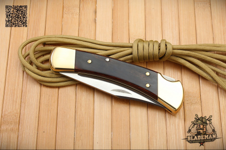 Нож Buck 110 Hunter, Эбеновое Дерево, Кожаный чехол - купить в интернет-магазине Blademan