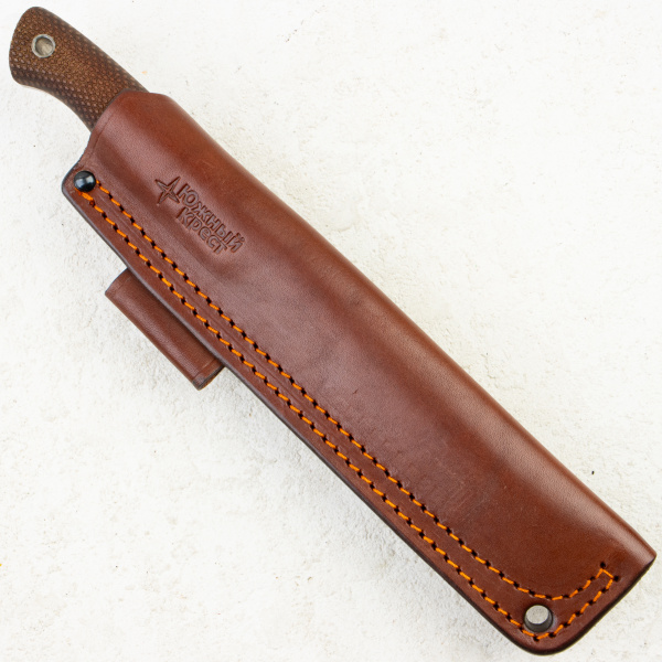 Нож Южный Крест Бушкрафт L, CPR, Convex, Micarta Coyote, Насечка, 234