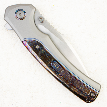 Нож WE Knife Ziffius Flipper & Thumb Stud & Button Lock Knife Gray Titanium Handle With Flamed Titanium Integral Spacer. LIMITED EDITION, WE22024D-4 Нож WE Knife Ziffius Flipper & Thumb Stud & Button Lock Knife Gray Titanium Handle With Flamed Titanium Integral Spacer. LIMITED EDITION, WE22024D-4 - купить в интернет-магазине Blademan