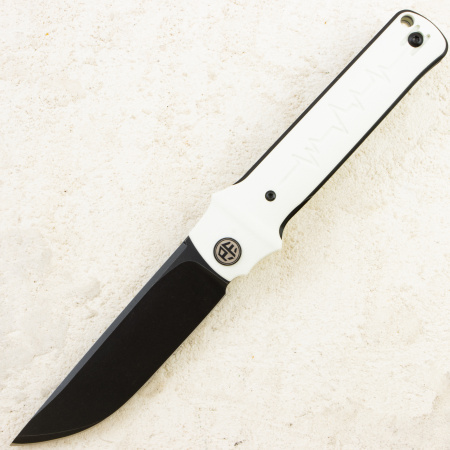 Нож Petrified Fish Tena, D2, Black Stonewash, G10 White Handle, PFB04WDW