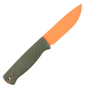 Нож HOT Knife Hoot, Cerakote Orange, D2, Micarta Green Handle, Kydex