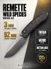 Нож Remette Wild Species, M390, Titanium Flame, Button Lock, WD108-N4