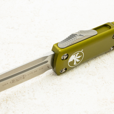 Нож Microtech UTX-85 Tanto, Stonewash, M390, Aluminum OD Green, 233-10 OD Нож Microtech UTX-85 Tanto, Stonewash, M390, Aluminum OD Green, 233-10 OD