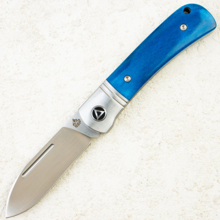 Нож QSP Hedgehog Spearpoint, Satin 14C28N, Bone Blue, QS142SP-D