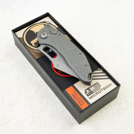 Нож Microtech Stitch Auto, Apocalyptic, M390, Aluminum Natural Clear Gray, 169-10 Нож Microtech Stitch Auto, Apocalyptic, M390, Aluminum Natural Clear Gray, 169-10