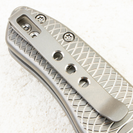 Нож WE Knife Button Lock Kitefin, CPM 20CV, Ripple Patterned Gray Titanium Handle Нож WE Knife Button Lock Kitefin, CPM 20CV, Ripple Patterned Gray Titanium Handle - купить в интернет-магазине Blademan