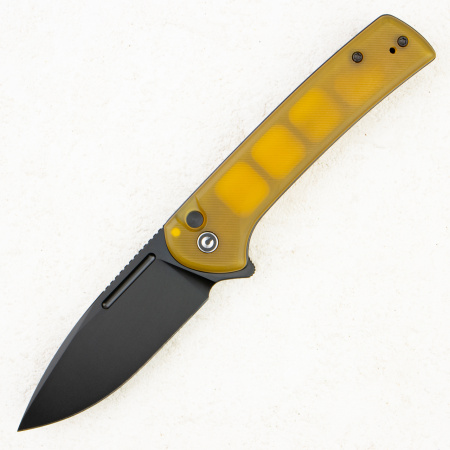 Нож CIVIVI Conspirator Flipper & Button Lock, Nitro-V, Polished Ultem Handle, C21006-6