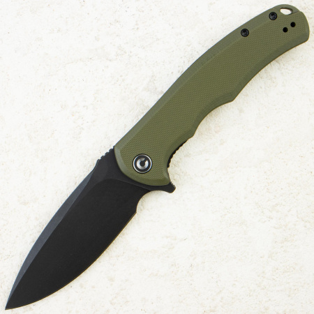 Нож CIVIVI Praxis, Black Stonewashed, 9Cr18MoV, G10 OD Green Handle, C803F