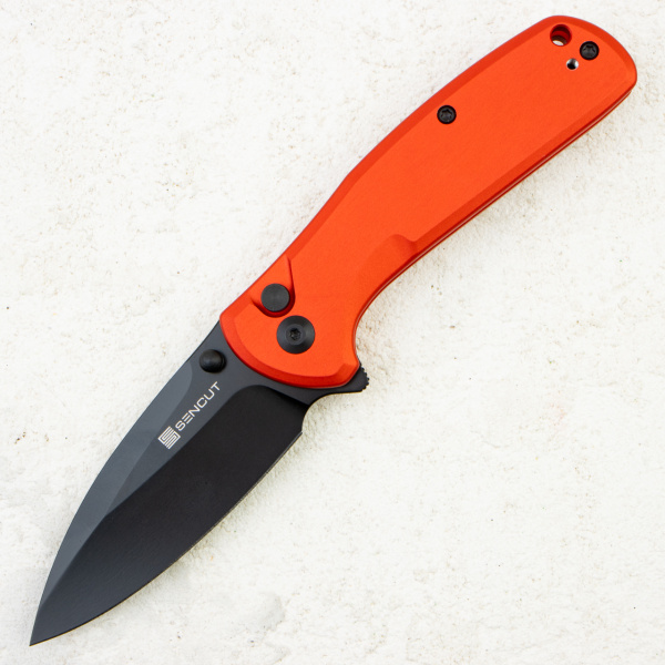 Нож SENCUT ArcBlast Flipper & Button Lock, 9Cr18MoV, Red Aluminum Handle, S22043B-4